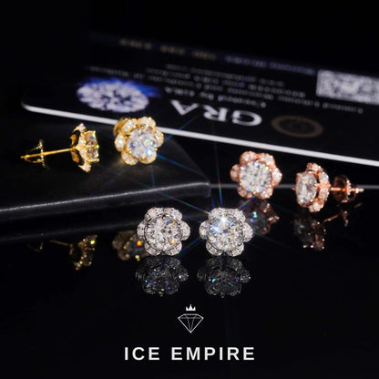 Iced Out 925 Silver Moissanite Earrings