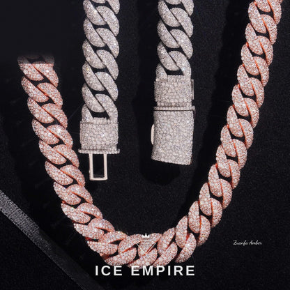 Iced Out 14K Gold Moissanite Cuban Chain