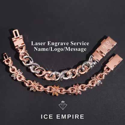 Iced Out Baguette 925 Silver Moissanite Cuban Chain