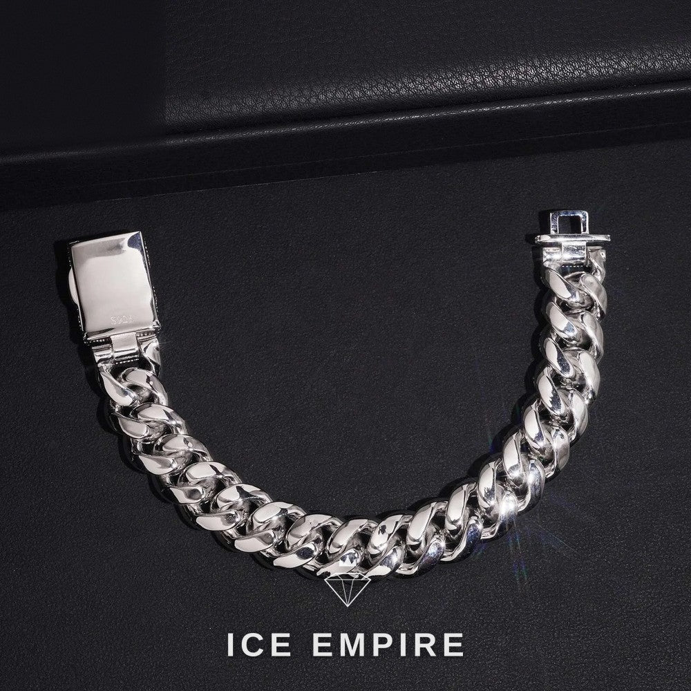 Iced Out 925 Silver Moissanite Cuban Chain
