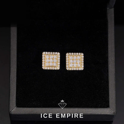 Iced Out Rose Gold Plated Moissanite Stud Earrings