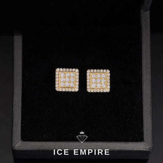 Iced Out Rose Gold Plated Moissanite Stud Earrings