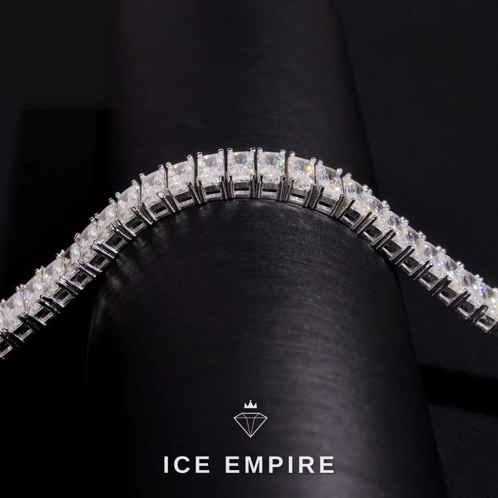 Iced Out 925 Silver Moissanite Tennis Bracelet