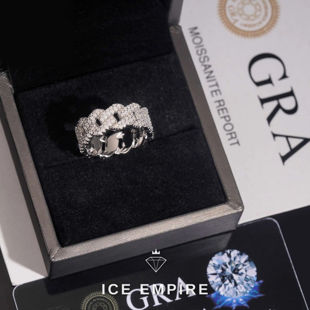 Iced Out Rose Gold Moissanite Cuban Chain
