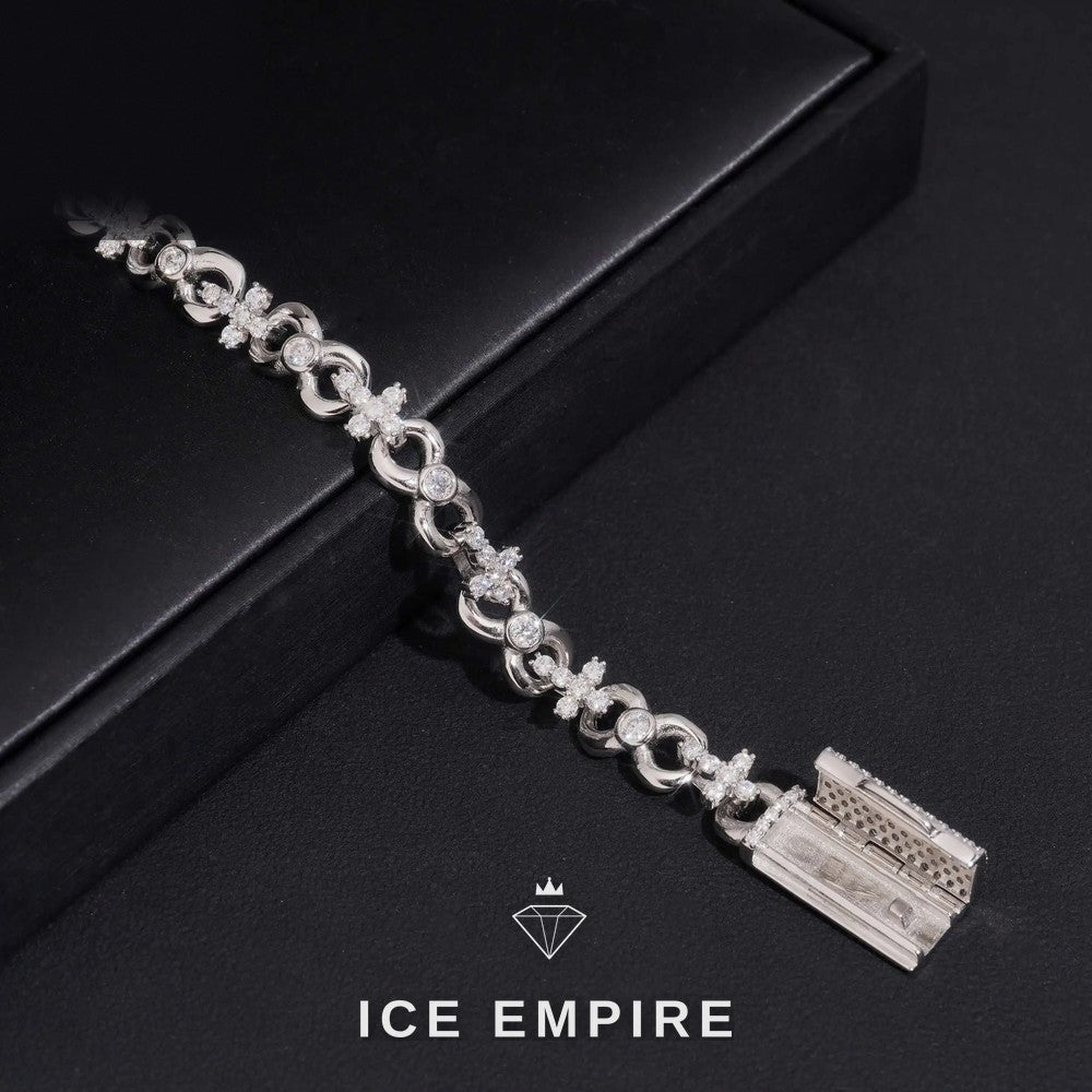 Iced Out Cross 925 Silver Moissanite Cuban Chain