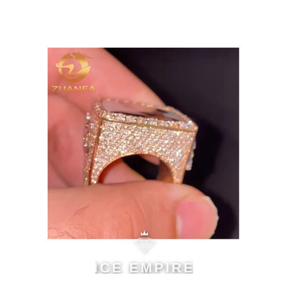 Iced Out 925 Silver Moissanite Ring