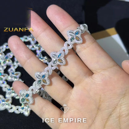 Iced Out Rose Gold Plated Moissanite Cuban Chain