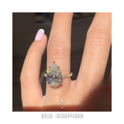 Iced Out 10K Gold Moissanite Engagement Ring