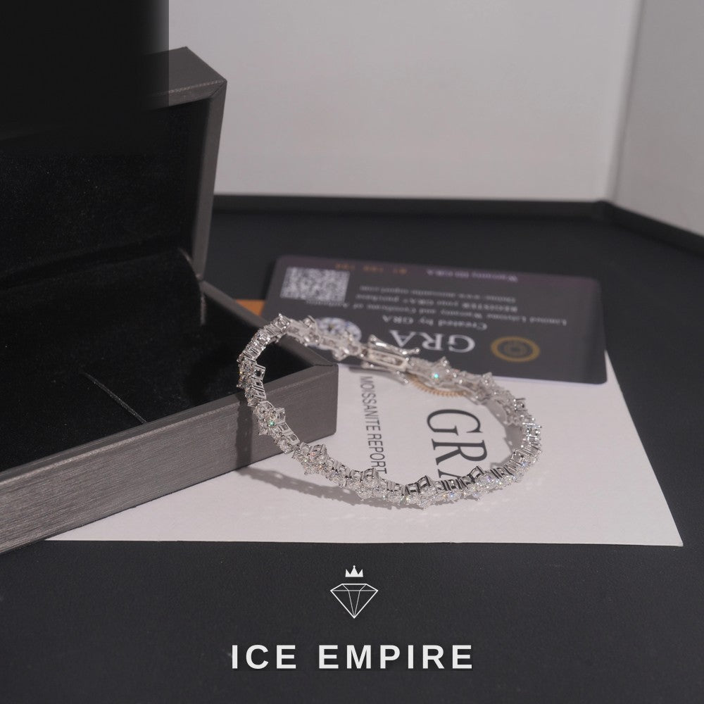 Iced Out 925 Silver Moissanite Tennis Chain