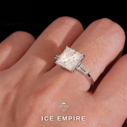 Iced Out 925 Silver Moissanite Wedding Band