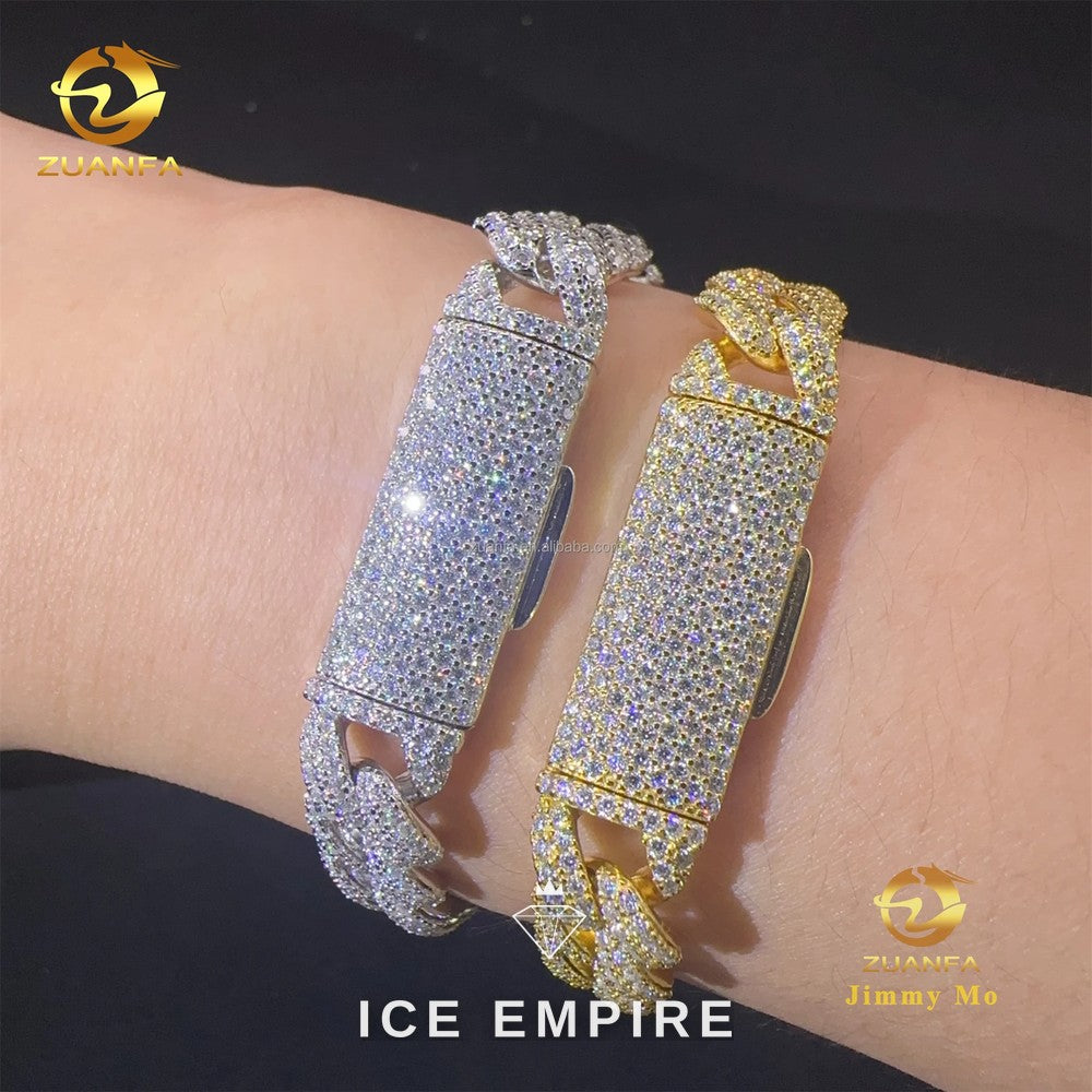 Iced Out Gold Plated Moissanite Cuban Chain