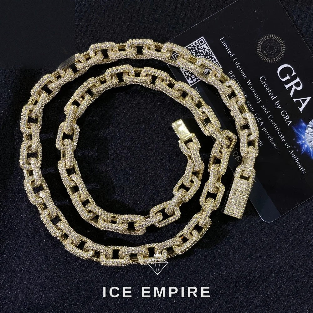 Iced Out 925 Silver Moissanite Cuban Chain