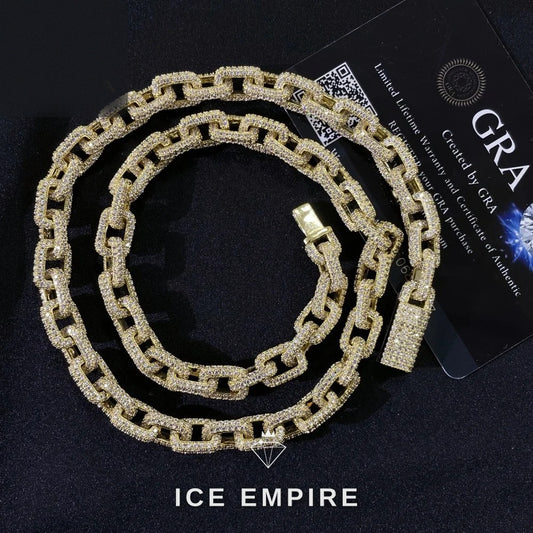 Iced Out 925 Silver Moissanite Cuban Chain