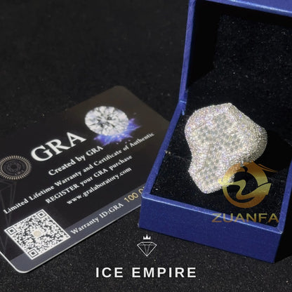 Iced Out Baguette 925 Silver Moissanite Ring