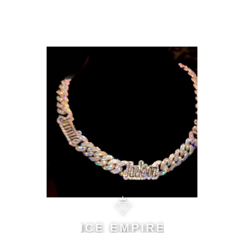 Iced Out Rose Gold Plated Moissanite Cuban Chain