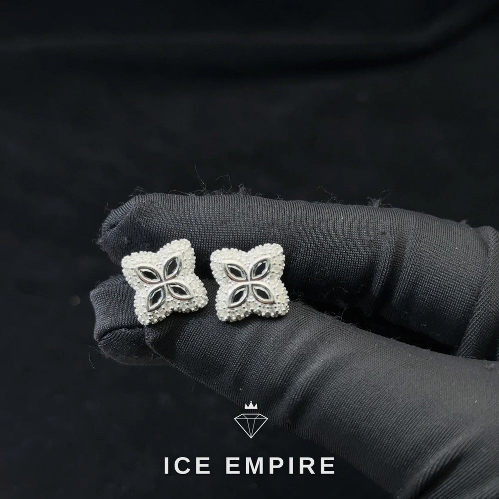 Iced Out 925 Silver Moissanite Stud Earrings