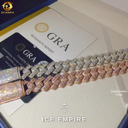 Iced Out 925 Silver Moissanite Cuban Chain