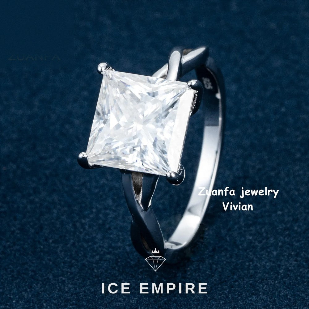 Iced Out 925 Silver Moissanite Ring