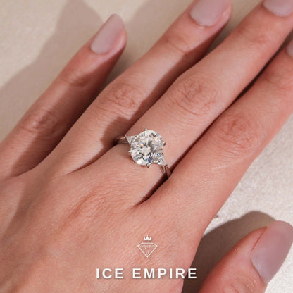 Iced Out 925 Silver Moissanite Engagement Ring