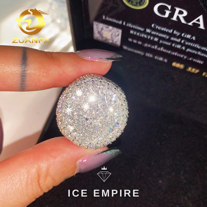 Iced Out 925 Silver Moissanite Ring
