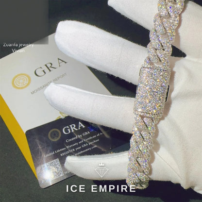 Iced Out Rose Gold Plated Moissanite Cuban Chain