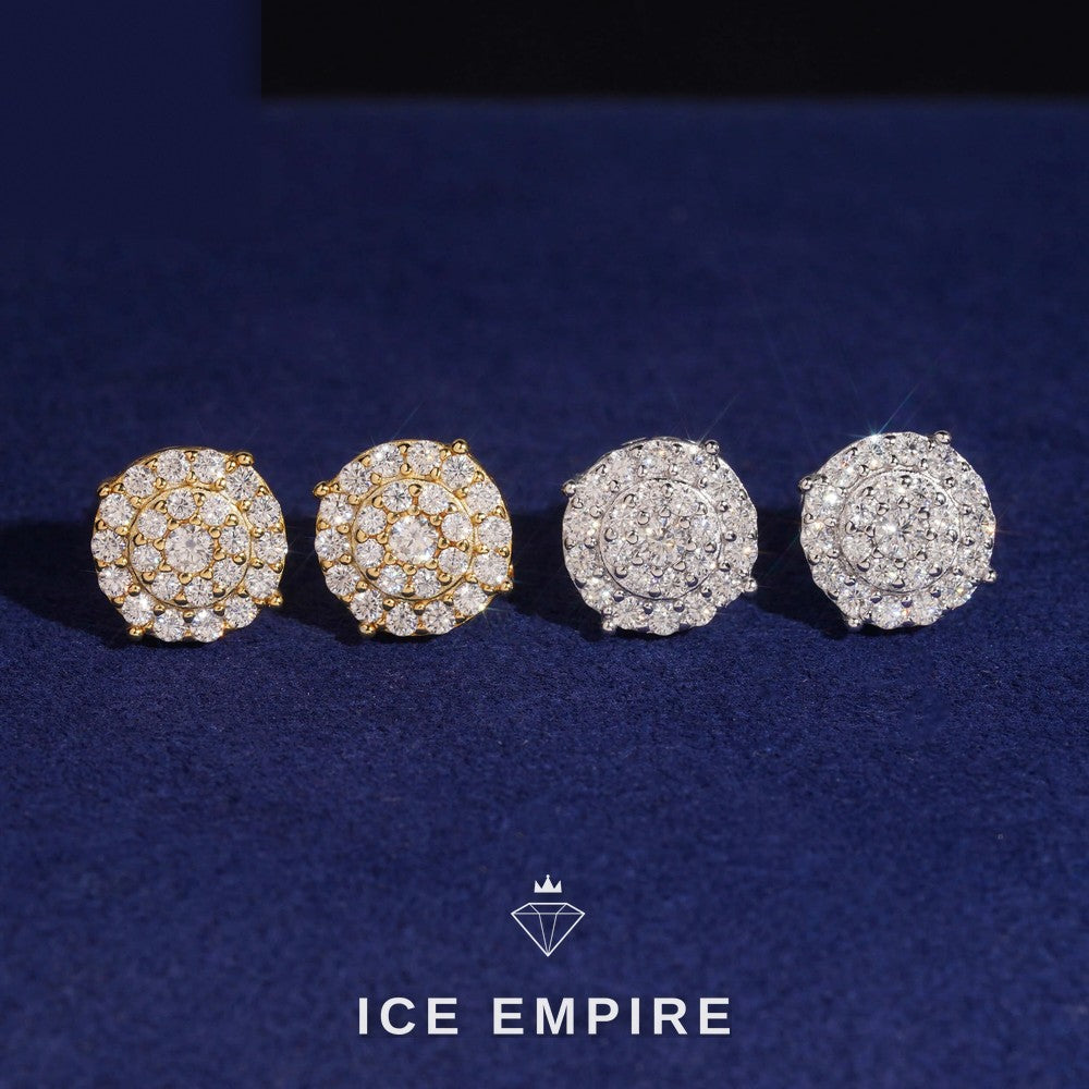 Iced Out Gold Plated Moissanite Earrings