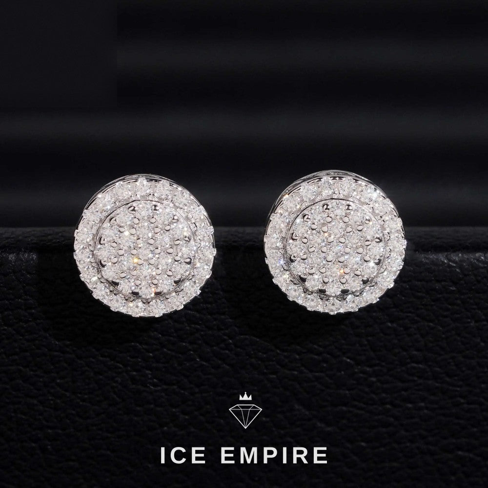 Iced Out 925 Silver Moissanite Stud Earrings
