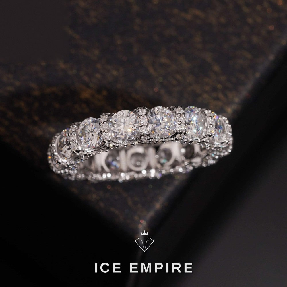 Iced Out 925 Silver Lab Grown Diamond Ring