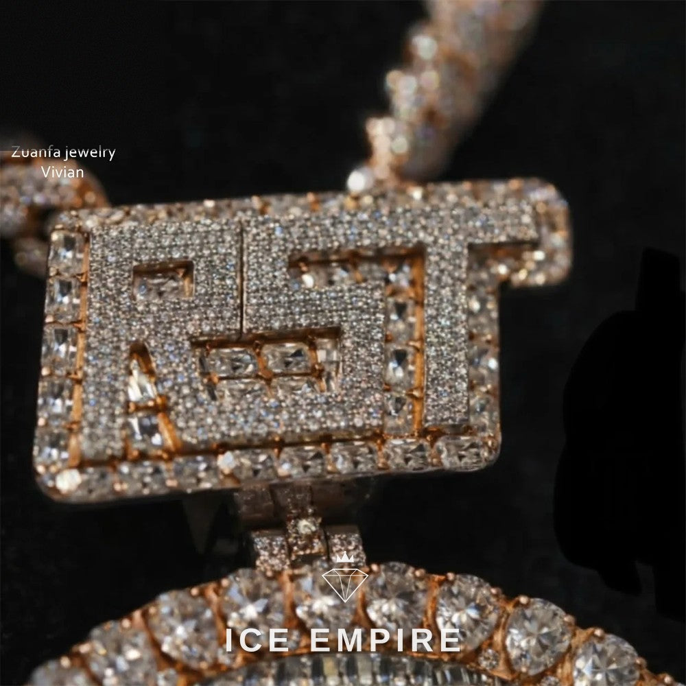 Iced Out Cross 925 Silver Moissanite Pendant