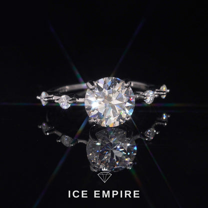 Iced Out 18K Gold Moissanite Engagement Ring