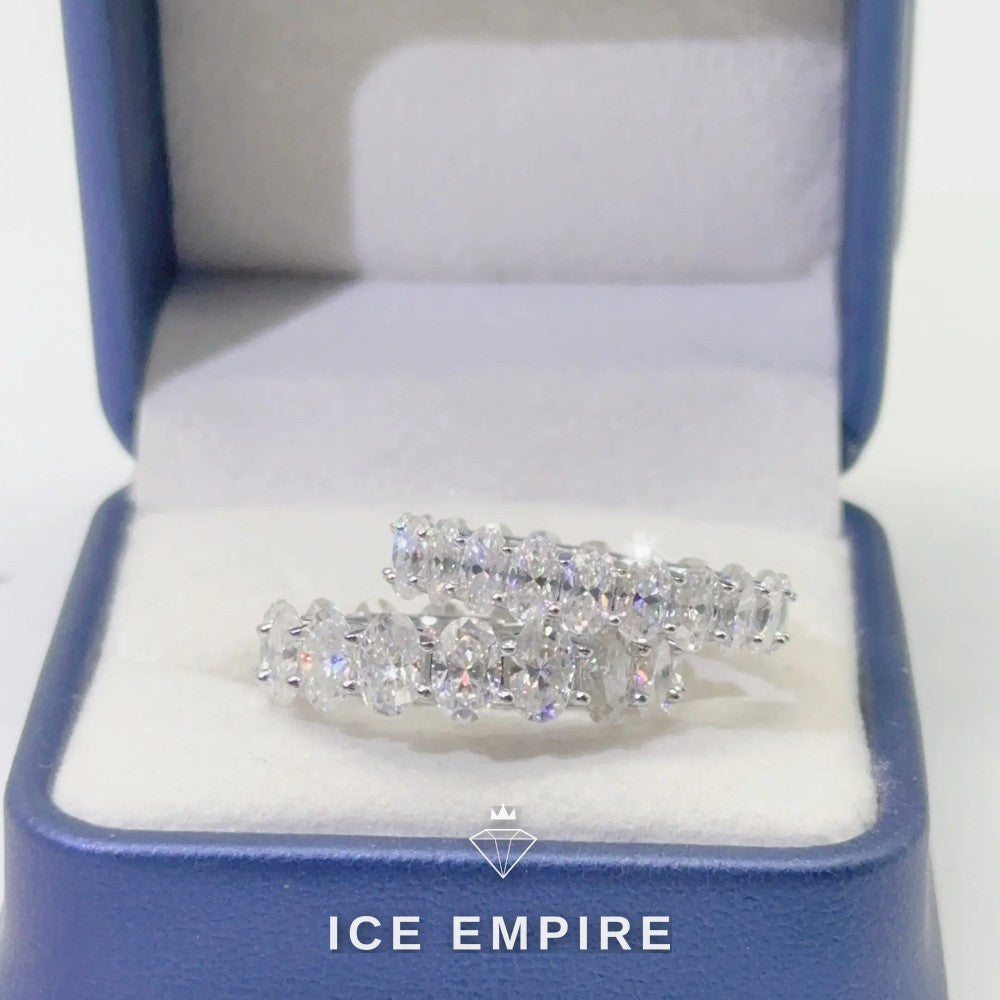 Iced Out 925 Silver Moissanite Ring