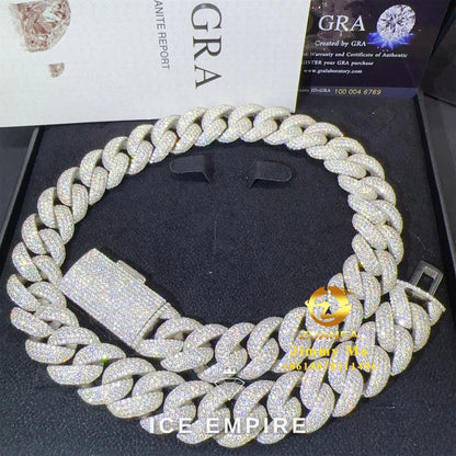 Iced Out Rose Gold Plated Moissanite Cuban Chain