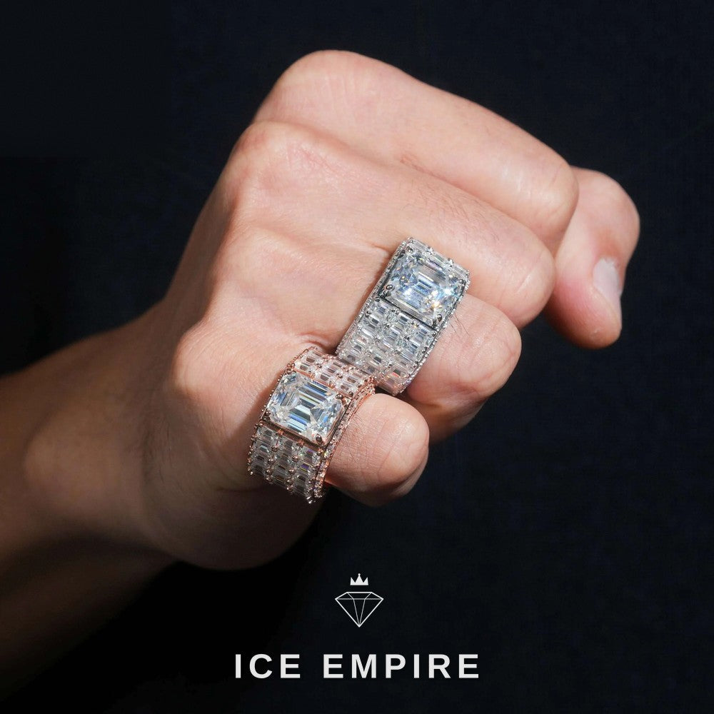 Iced Out 925 Silver Moissanite Ring