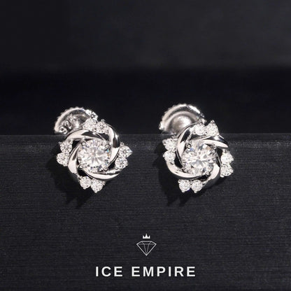 Iced Out Rose Gold Plated Moissanite Earrings