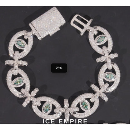 Iced Out 925 Silver Moissanite Cuban Chain