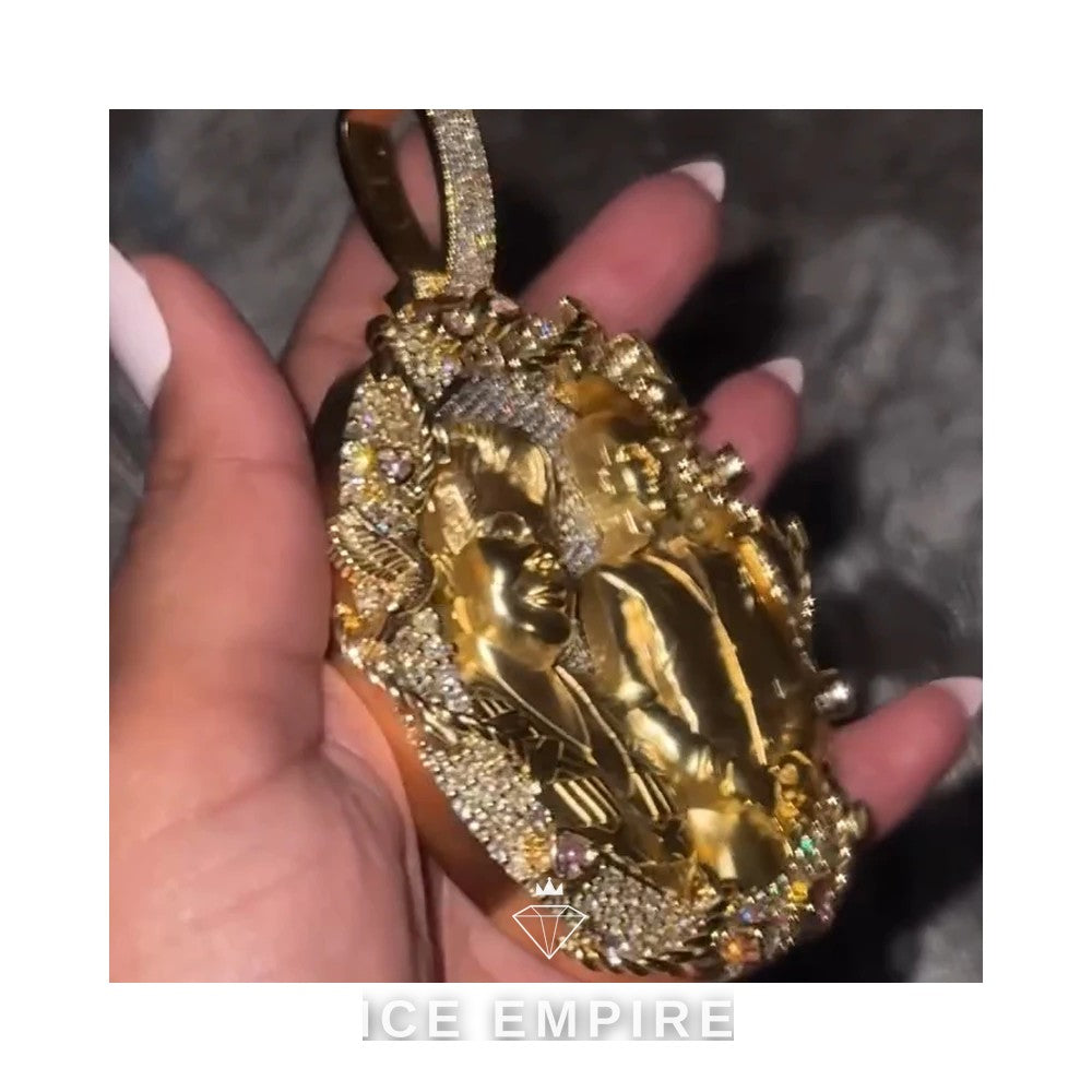 Iced Out Rose Gold Plated Moissanite Pendant
