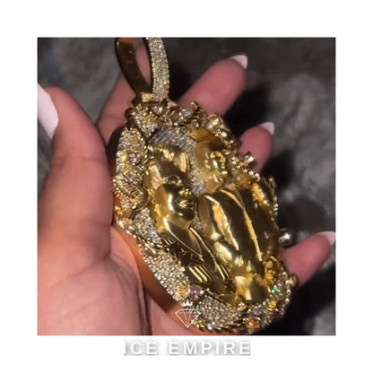 Iced Out Rose Gold Plated Moissanite Pendant