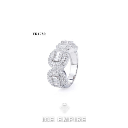 Iced Out 925 Silver Moissanite Ring