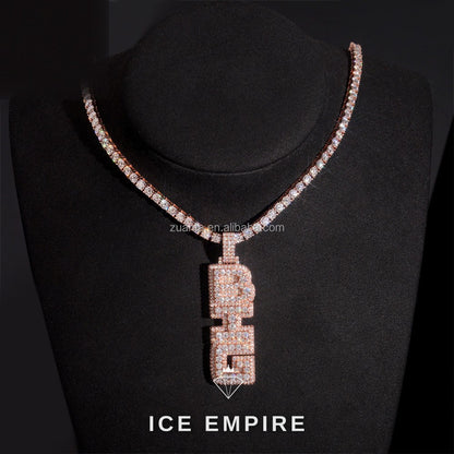 Iced Out Baguette Rose Gold Plated Moissanite Pendant