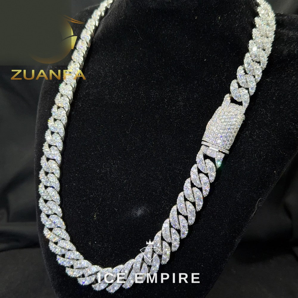 Iced Out Rose Gold Plated Moissanite Cuban Chain