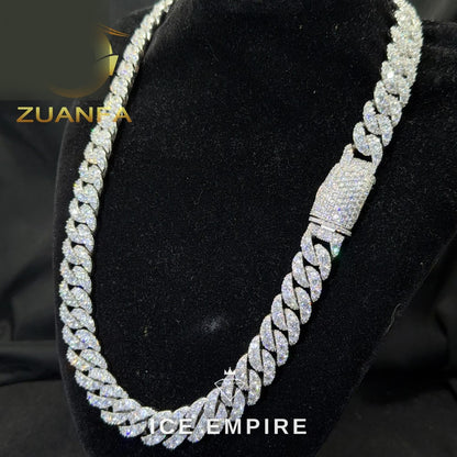Iced Out Rose Gold Plated Moissanite Cuban Chain