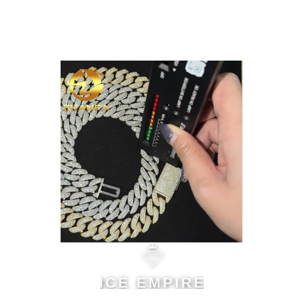 Iced Out Rose Gold Plated Moissanite Cuban Chain