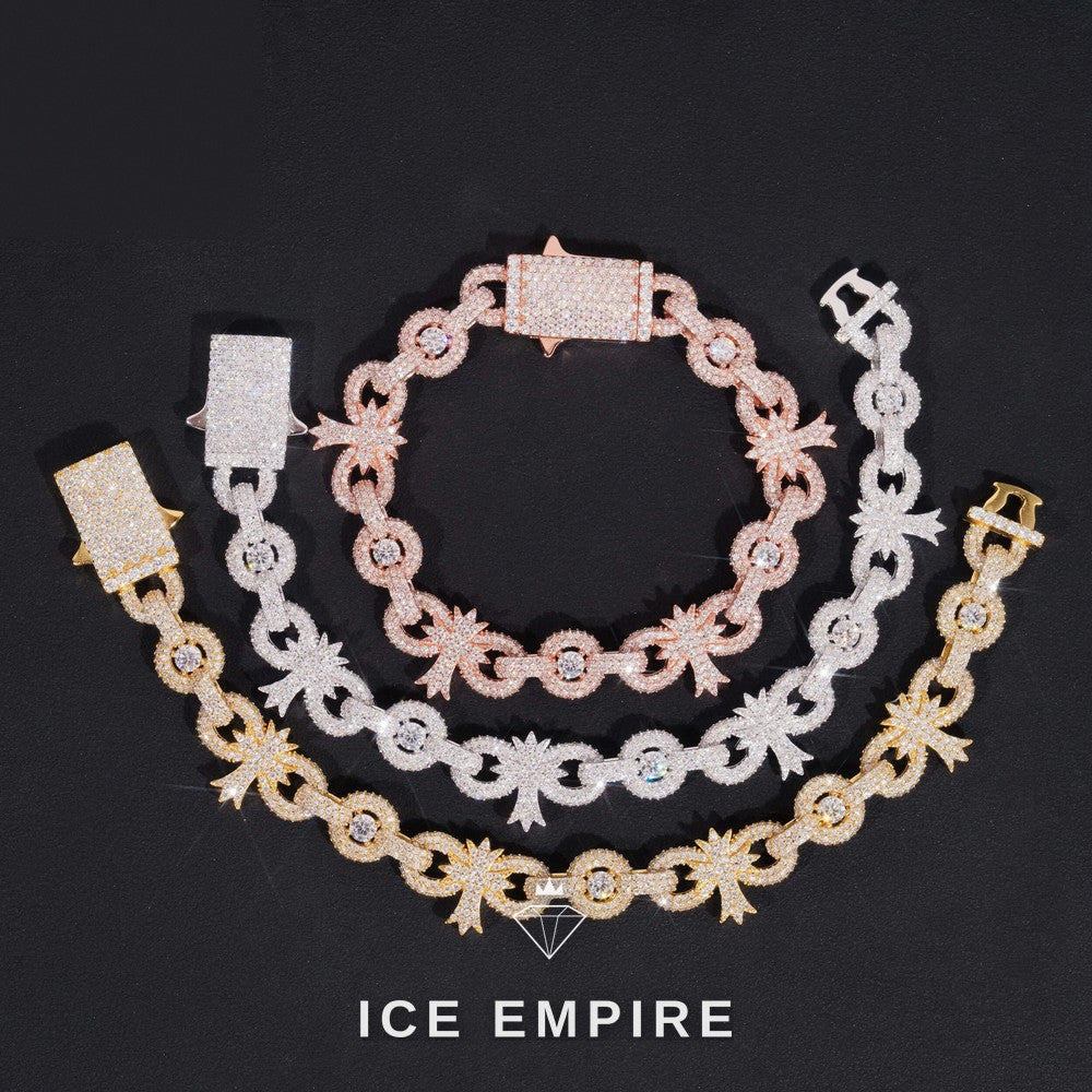 Iced Out Rose Gold Plated Moissanite Cuban Chain