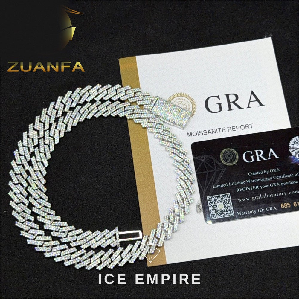 Iced Out Rose Gold Plated Moissanite Cuban Chain