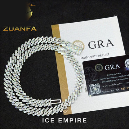 Iced Out Rose Gold Plated Moissanite Cuban Chain