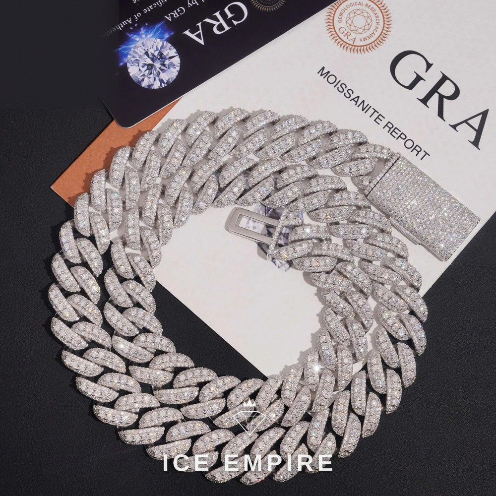 Iced Out Rose Gold Plated Moissanite Cuban Chain
