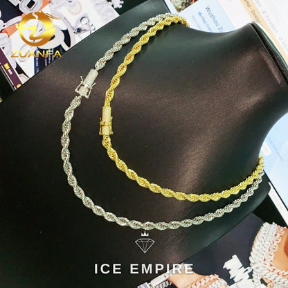 Iced Out Rose Gold Plated Moissanite Cuban Chain