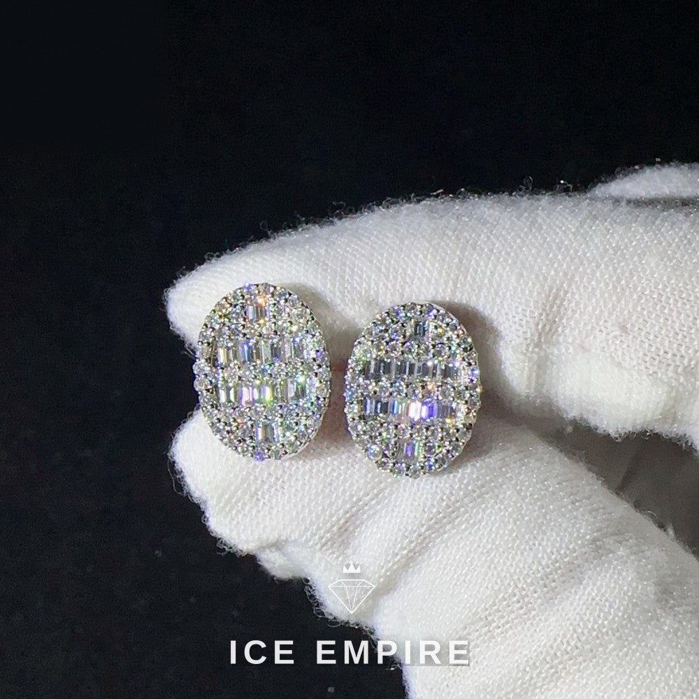 Iced Out 925 Silver Moissanite Earrings