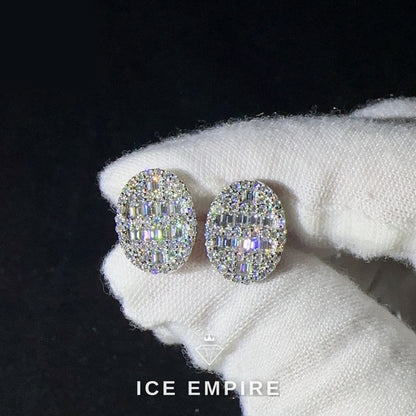 Iced Out 925 Silver Moissanite Earrings