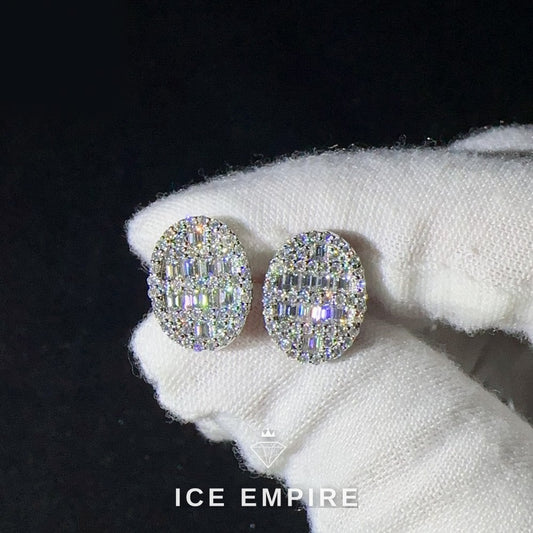 Iced Out 925 Silver Moissanite Earrings